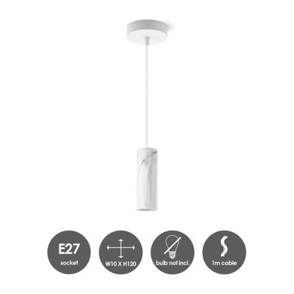 Lestenec na vrvici SAGA 1xE27/40W/230V marmor
