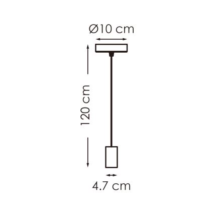 Lestenec na vrvici SAGA 1xE27/40W/230V siva