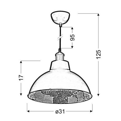 Lestenec na vrvici SCRIMI 1xE27/60W/230V