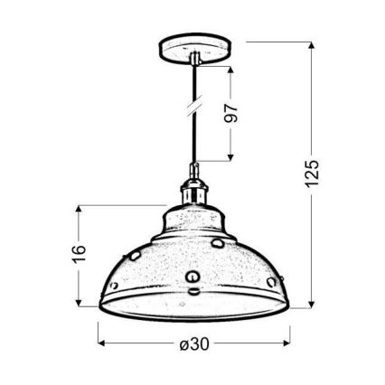 Lestenec na vrvici SCRIMI 1xE27/60W/230V