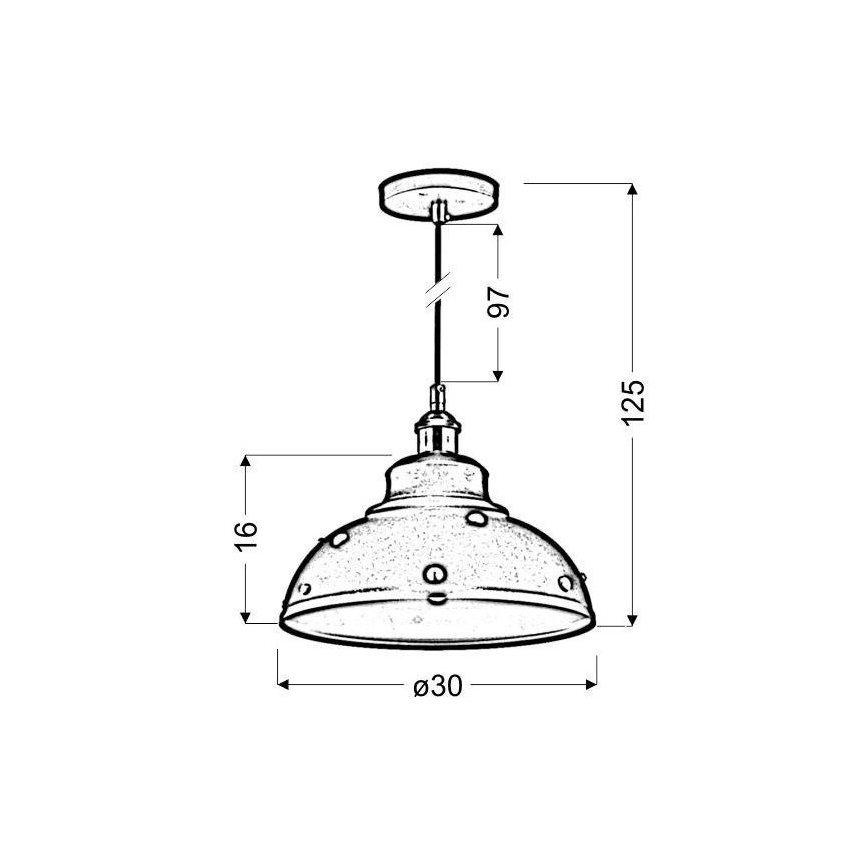 Lestenec na vrvici SCRIMI 1xE27/60W/230V