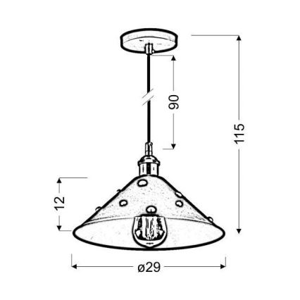 Lestenec na vrvici SCRIMI 1xE27/60W/230V