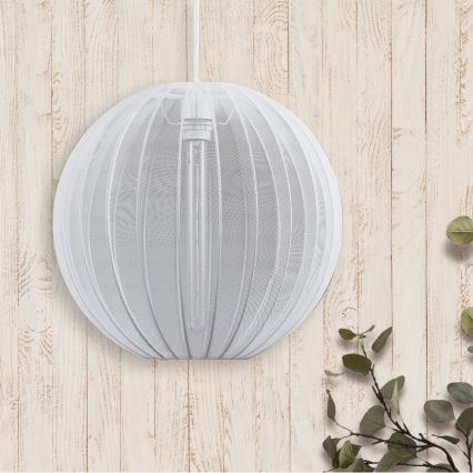 Lestenec na vrvici SENSAI 1xE27/20W/230V pr. 40 cm bela