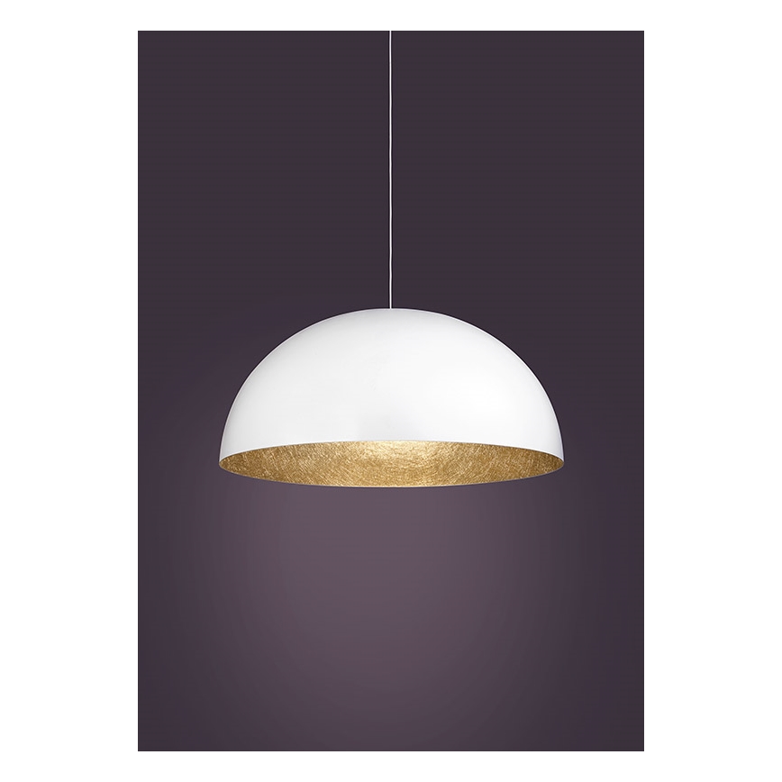 Lestenec na vrvici SFERA 1xE27/60W/230V pr. 35 cm bela/zlata