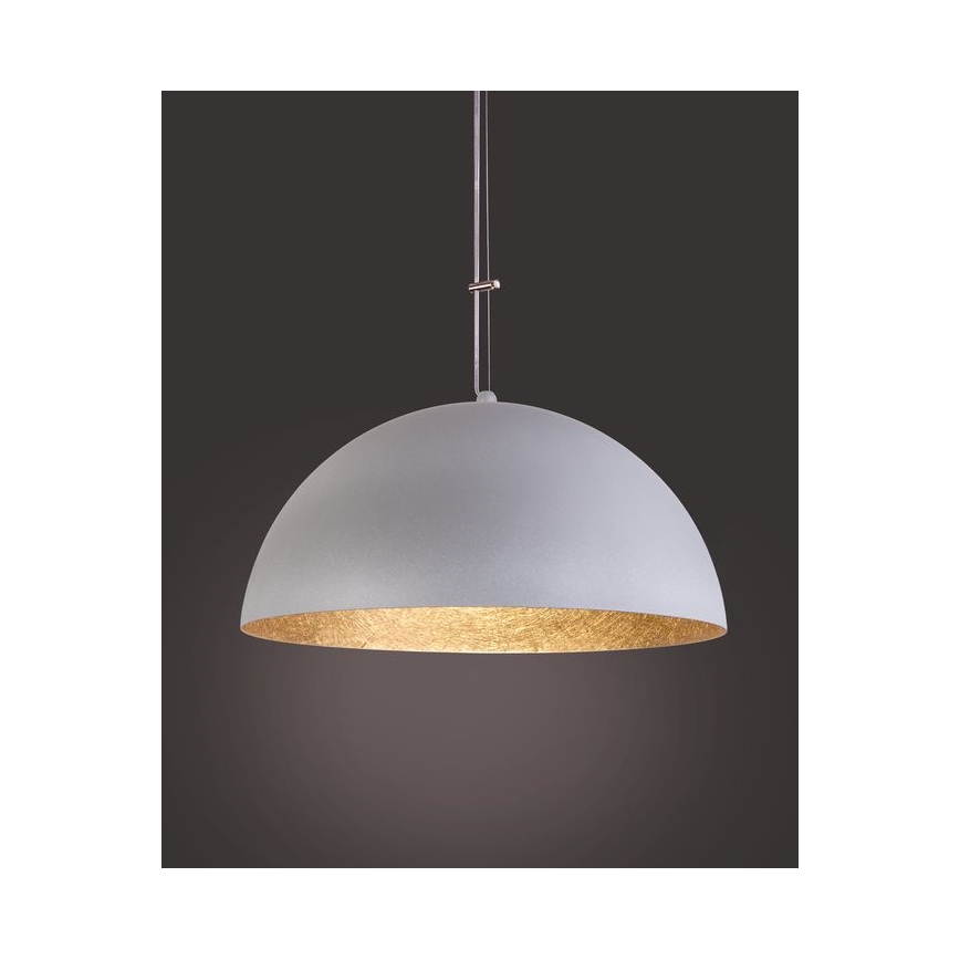 Lestenec na vrvici SFERA 1xE27/60W/230V pr. 50 cm siva/zlata