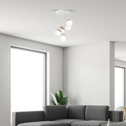 Lestenec na vrvici SFERA WOOD 5xE14/40W/230V