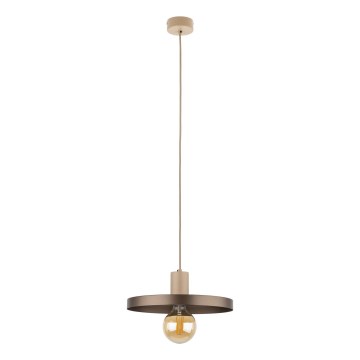 Lestenec na vrvici SILA 1xE27/15W/230V pr. 30 cm rjava/bež