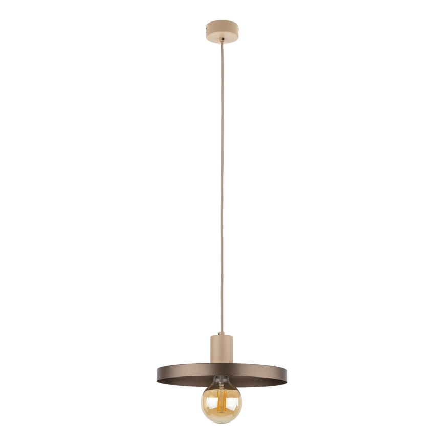 Lestenec na vrvici SILA 1xE27/15W/230V pr. 30 cm rjava/bež