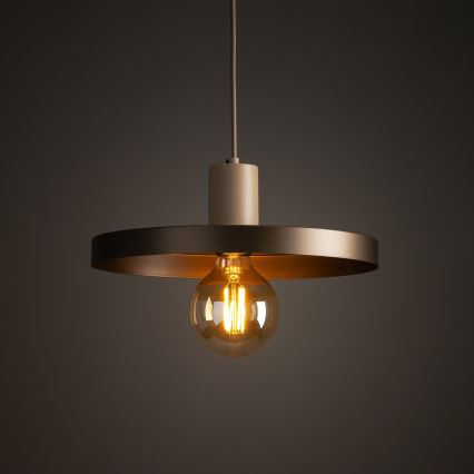 Lestenec na vrvici SILA 1xE27/15W/230V pr. 30 cm rjava/bež