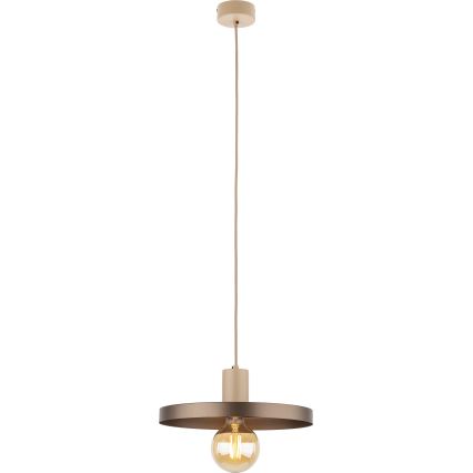 Lestenec na vrvici SILA 1xE27/15W/230V pr. 30 cm rjava/bež