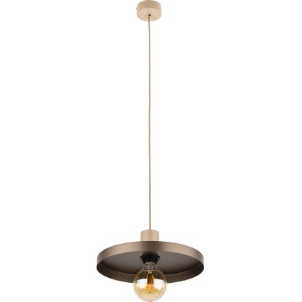 Lestenec na vrvici SILA 1xE27/15W/230V pr. 30 cm rjava/bež