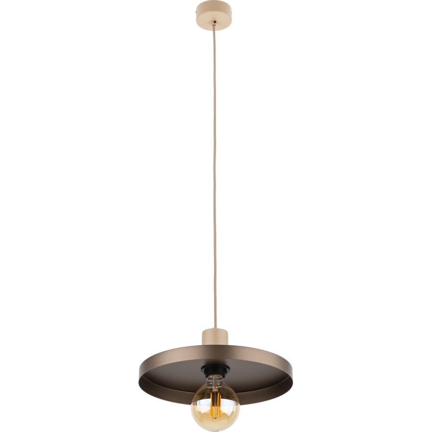 Lestenec na vrvici SILA 1xE27/15W/230V pr. 30 cm rjava/bež