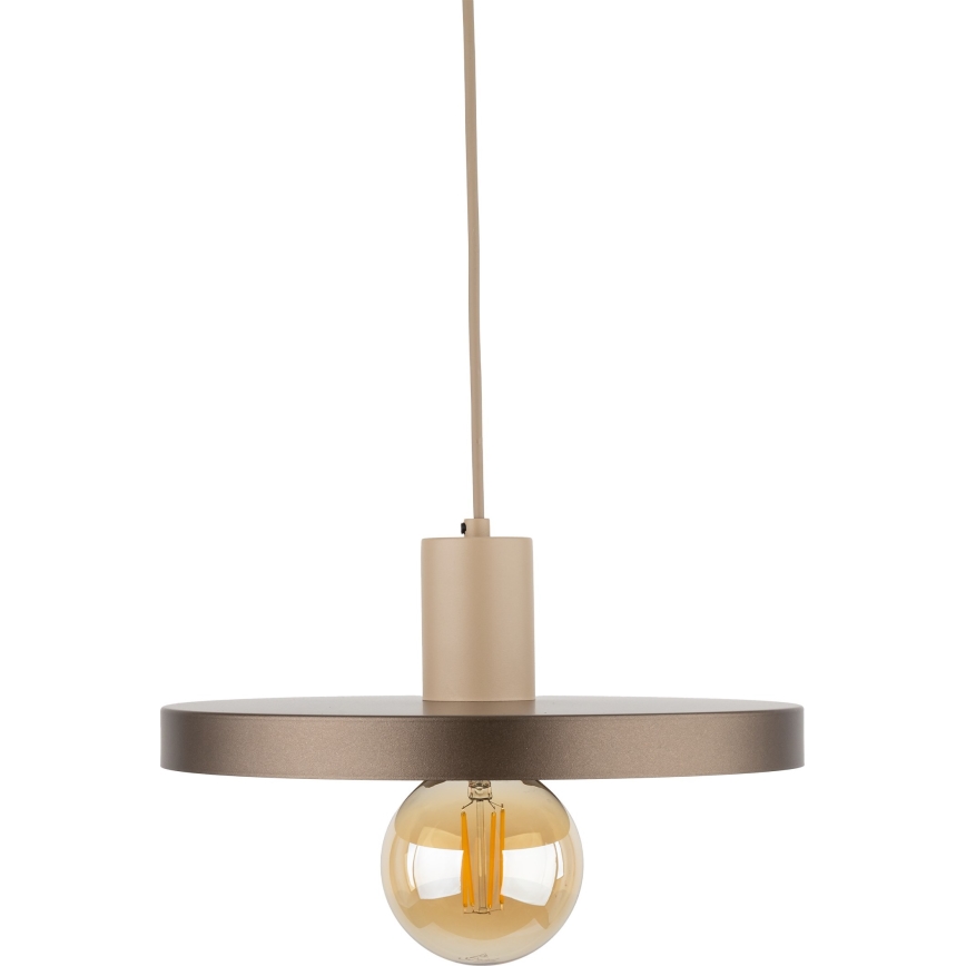 Lestenec na vrvici SILA 1xE27/15W/230V pr. 30 cm rjava/bež