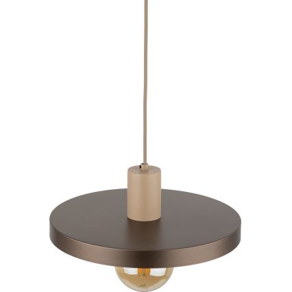Lestenec na vrvici SILA 1xE27/15W/230V pr. 30 cm rjava/bež