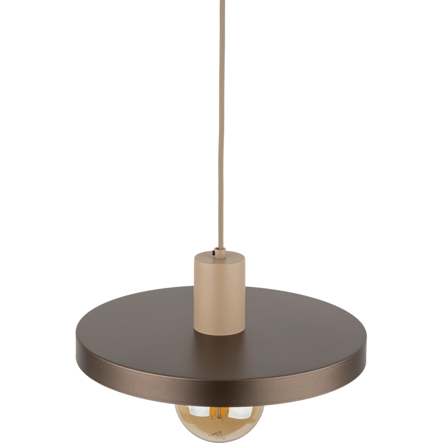 Lestenec na vrvici SILA 1xE27/15W/230V pr. 30 cm rjava/bež