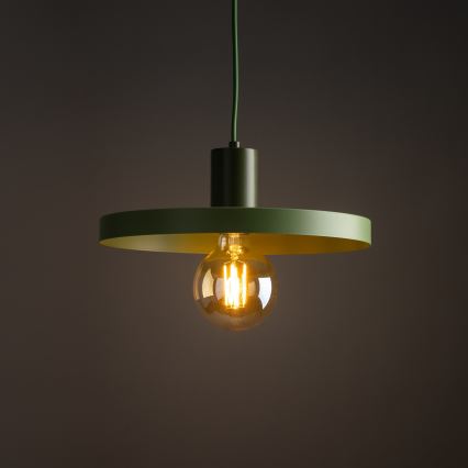 Lestenec na vrvici SILA 1xE27/15W/230V pr. 30 cm zelena