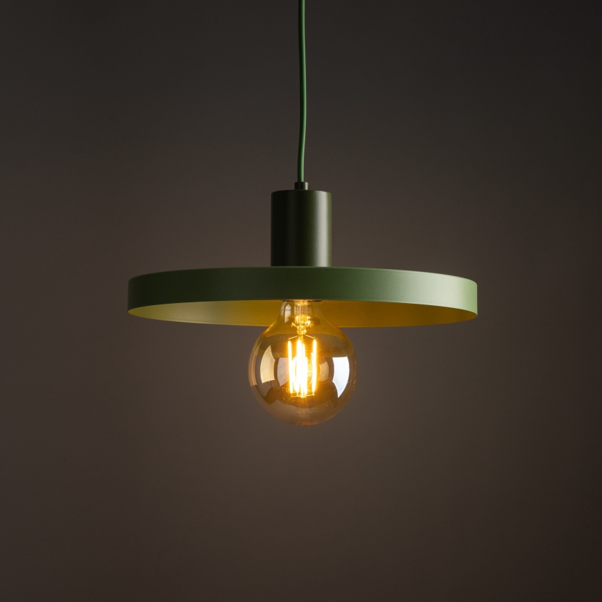 Lestenec na vrvici SILA 1xE27/15W/230V pr. 30 cm zelena
