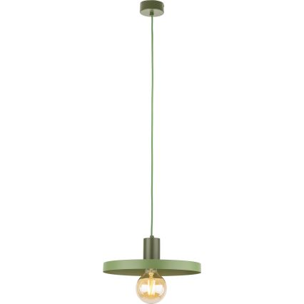 Lestenec na vrvici SILA 1xE27/15W/230V pr. 30 cm zelena
