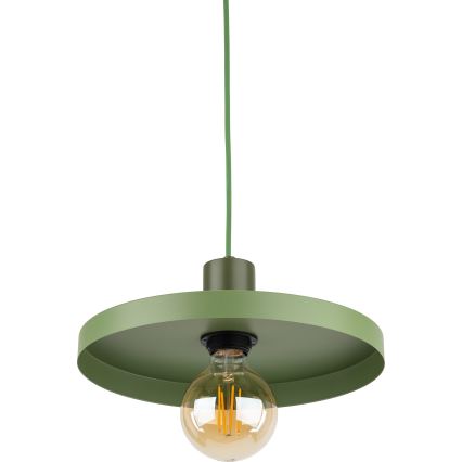 Lestenec na vrvici SILA 1xE27/15W/230V pr. 30 cm zelena