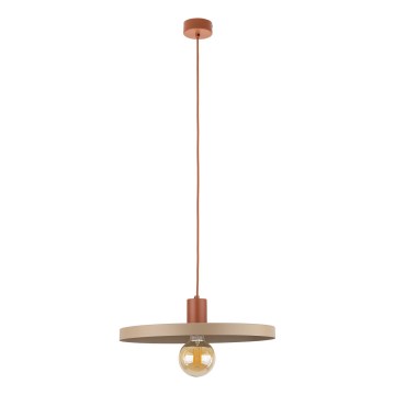 Lestenec na vrvici SILA 1xE27/15W/230V pr. 40 cm bež/opečna