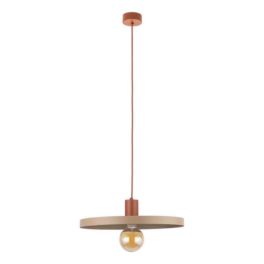 Lestenec na vrvici SILA 1xE27/15W/230V pr. 40 cm bež/opečna