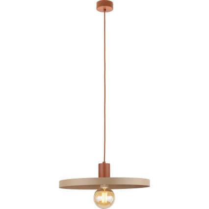 Lestenec na vrvici SILA 1xE27/15W/230V pr. 40 cm bež/opečna