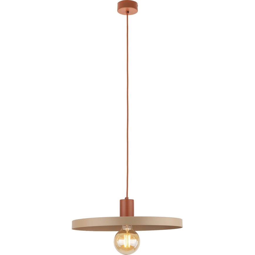 Lestenec na vrvici SILA 1xE27/15W/230V pr. 40 cm bež/opečna