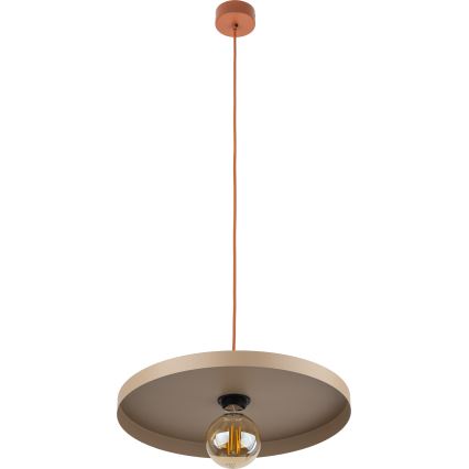 Lestenec na vrvici SILA 1xE27/15W/230V pr. 40 cm bež/opečna