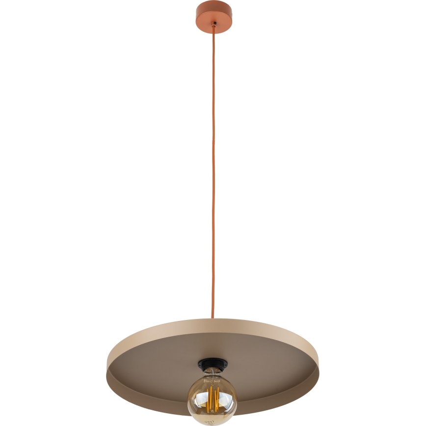 Lestenec na vrvici SILA 1xE27/15W/230V pr. 40 cm bež/opečna