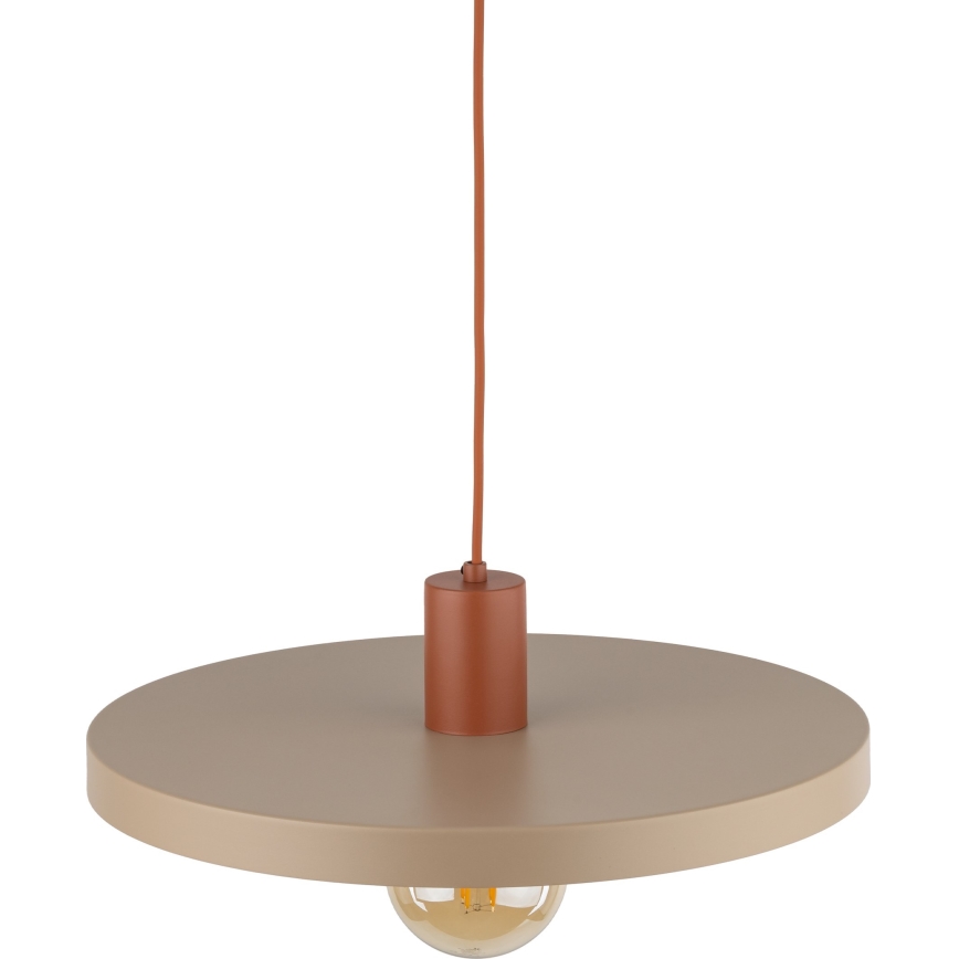Lestenec na vrvici SILA 1xE27/15W/230V pr. 40 cm bež/opečna