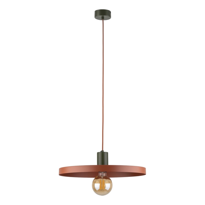 Lestenec na vrvici SILA 1xE27/15W/230V pr. 40 cm opečna/zelena