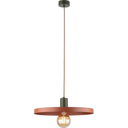 Lestenec na vrvici SILA 1xE27/15W/230V pr. 40 cm opečna/zelena