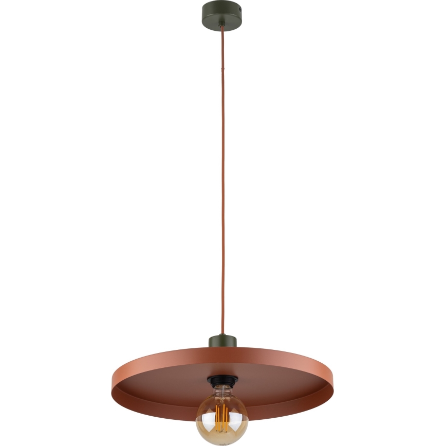 Lestenec na vrvici SILA 1xE27/15W/230V pr. 40 cm opečna/zelena
