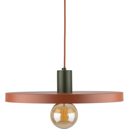 Lestenec na vrvici SILA 1xE27/15W/230V pr. 40 cm opečna/zelena
