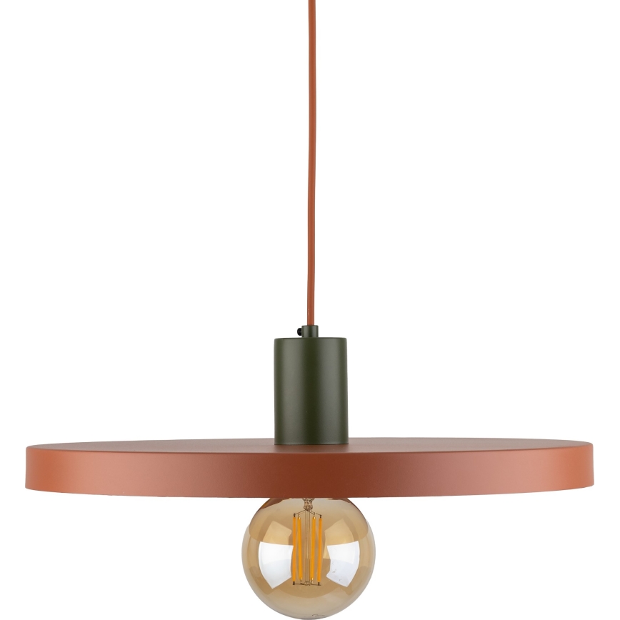 Lestenec na vrvici SILA 1xE27/15W/230V pr. 40 cm opečna/zelena