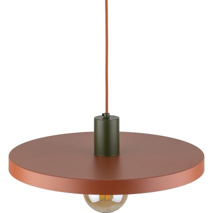Lestenec na vrvici SILA 1xE27/15W/230V pr. 40 cm opečna/zelena