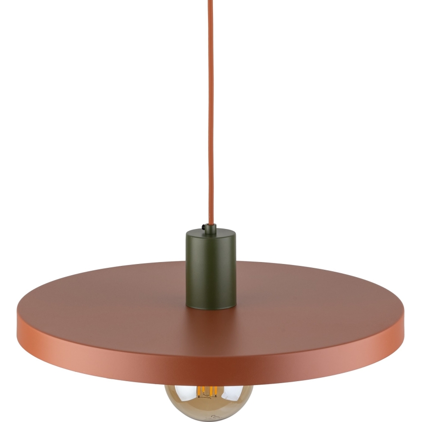 Lestenec na vrvici SILA 1xE27/15W/230V pr. 40 cm opečna/zelena