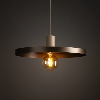 Lestenec na vrvici SILA 1xE27/15W/230V pr. 40 cm rjava/bež