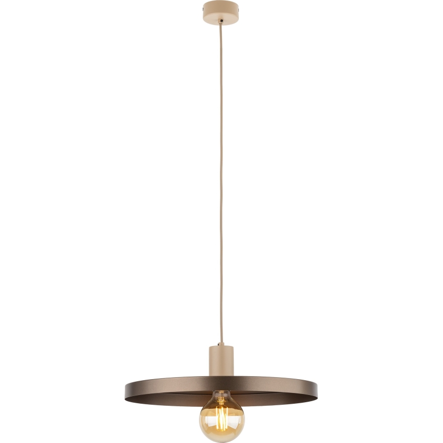Lestenec na vrvici SILA 1xE27/15W/230V pr. 40 cm rjava/bež
