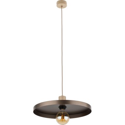 Lestenec na vrvici SILA 1xE27/15W/230V pr. 40 cm rjava/bež