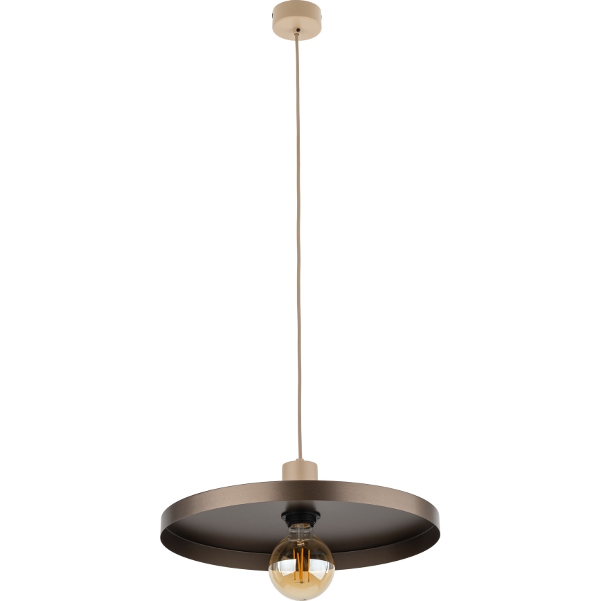 Lestenec na vrvici SILA 1xE27/15W/230V pr. 40 cm rjava/bež