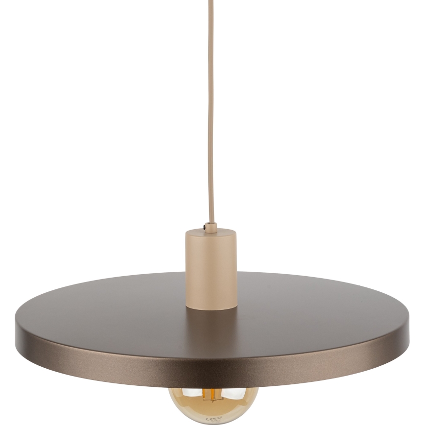 Lestenec na vrvici SILA 1xE27/15W/230V pr. 40 cm rjava/bež