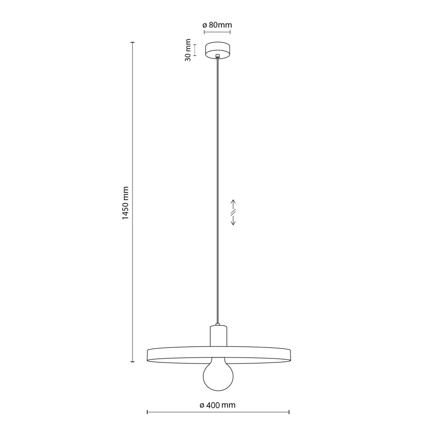 Lestenec na vrvici SILA 1xE27/15W/230V pr. 40 cm rjava/bež