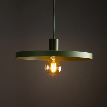 Lestenec na vrvici SILA 1xE27/15W/230V pr. 40 cm zelena