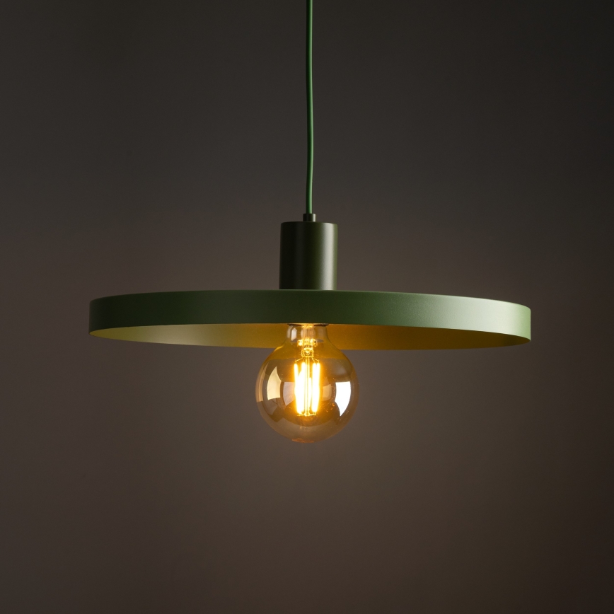 Lestenec na vrvici SILA 1xE27/15W/230V pr. 40 cm zelena