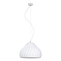 Lestenec na vrvici SILVO 1xE27/60W/230V pr. 38 cm bela