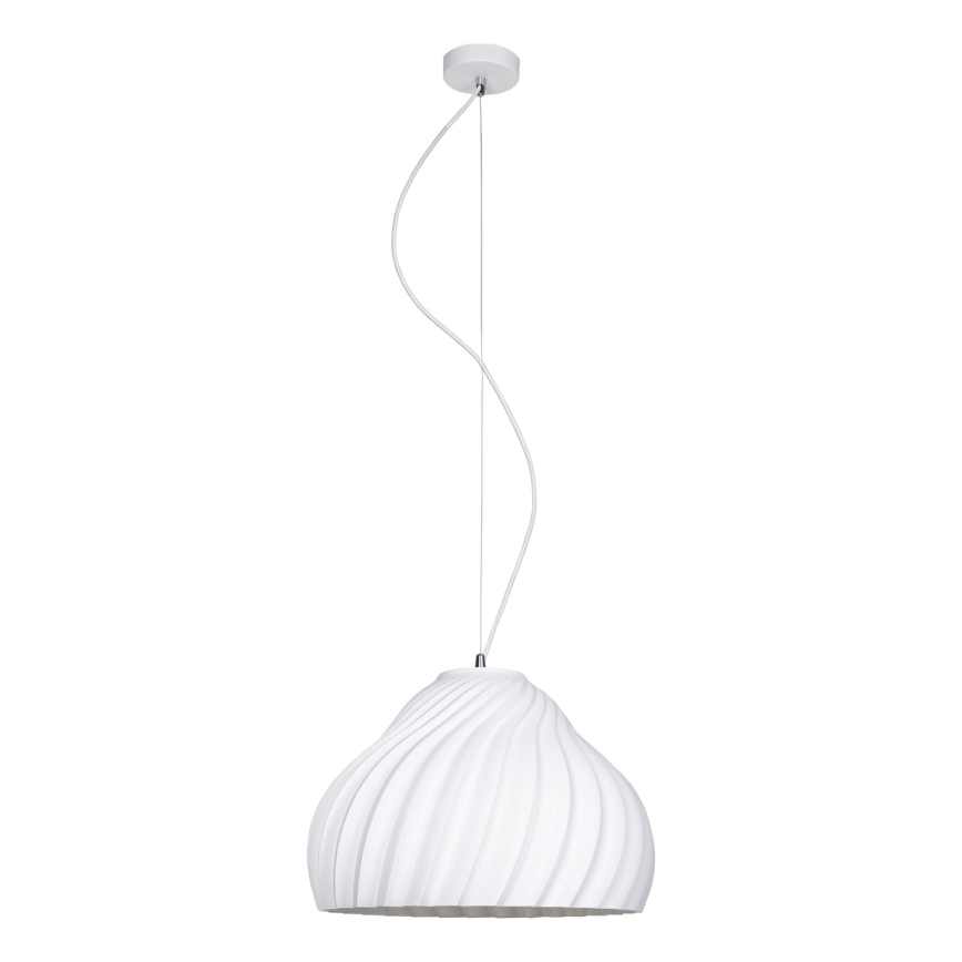 Lestenec na vrvici SILVO 1xE27/60W/230V pr. 38 cm bela