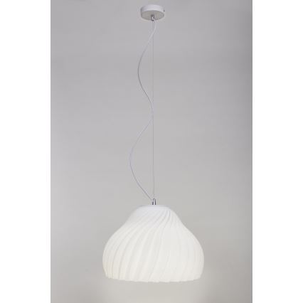 Lestenec na vrvici SILVO 1xE27/60W/230V pr. 38 cm bela