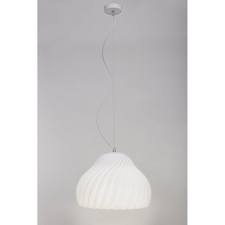 Lestenec na vrvici SILVO 1xE27/60W/230V pr. 38 cm bela