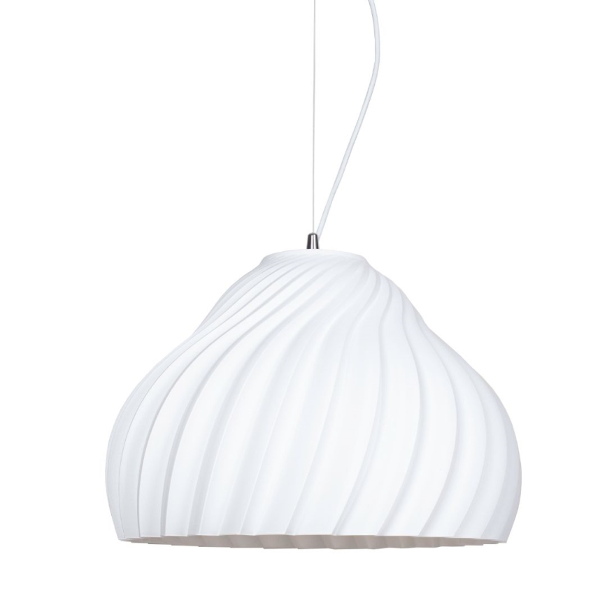 Lestenec na vrvici SILVO 1xE27/60W/230V pr. 38 cm bela